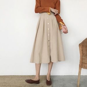 Almond midi a line skirt worn once